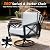 NATURAL EXPRESSIONS 4 Pieces Patio Furniture Sets, Modern Metal Outdoor Conversation Sets with High Back Rocking Swivel Chairs,38’’ Metal Table, 5.5" Thick Cushions