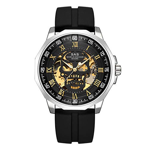 Watch Sports Watch Men Fashion 3D Skull Design Vintage Mechanical Watches Silicone Strap Skeleton Men Watch