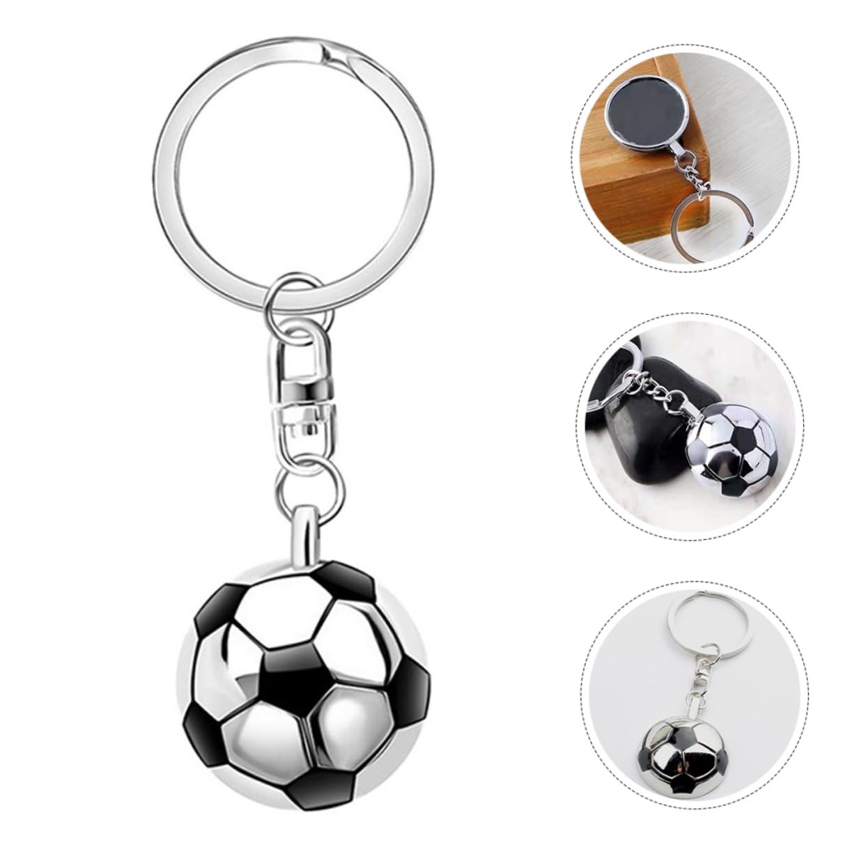 TOYANDONA 12piezas Llavero De Fútbol Metálico Adornos Colgantes Para Fiestas De Fútbol y Cumpleaños Para Decorar Mochilas y Bolsos