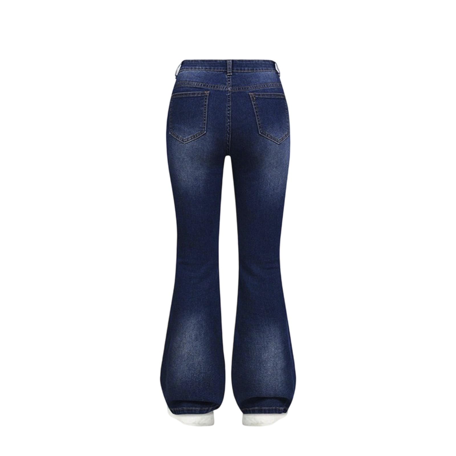 Jeans Mädchen Teenager - Flared Jeans Hohe Taille Elastische Denim Hose Y2K Retro Bootcut Jeanshose Stretch Weiche Glockenhose Bequeme Freizeithose Outdoorhose Pants Für Schule Freizeit 6-14 Jahre Alt