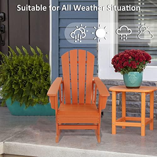 Pizato Kids Adirondack Chair, Recyclable Durable Hdpe Composite Adirondack Chairs Weather Resistant Adirondack Rocking Chair Fire Pit Chairs For Patio Backyard Garden, Orange #TOP1