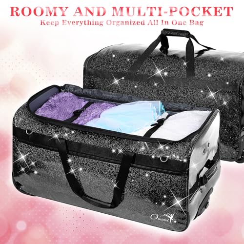 Dance Bag with Garment Rack and Curtain, 28" Rolling Dance Competition Duffle Bag with Garment Rack | Portable Dance Changing Room Suitcase for Dancers Athlete Livestreamer Cheerleaders4