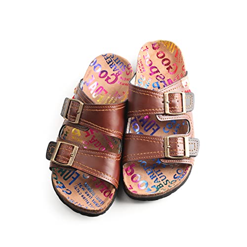 TMA EYES Summer Beach Indoor and Outdoor Anti-skidding Flat Sandals with Two Adjustable Straps
