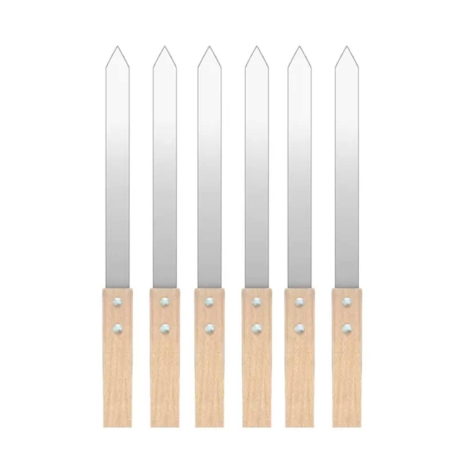 Brochetas Brochetas for kebab de acero inoxidable reutilizables Kobide 15,7 pulgadas largo, 0,91 ancho y 2 mm grosor(6pcs-410x23x2MM)