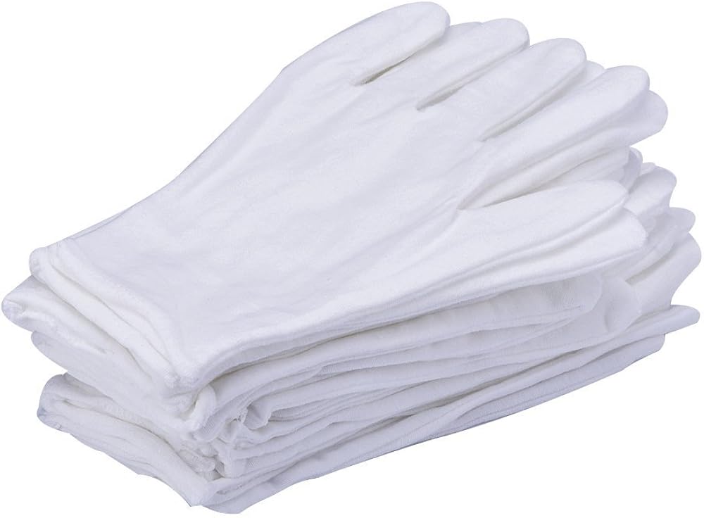 Nеw Dеаl 12Pcs/6 Pairs 8.27 Inches White Cotton Gloves Work Gloves One Size