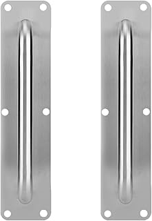 Gsycle 2Pcs Pull and Push Plate Door Handle, Door Pull Handle Stainless Steel Heavy Duty Door Pull with Mounting Screws for Home(02)