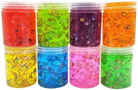 SWZY Colorful Fluffy Slime Crystal Slime Putty Toy DIY Slime Stress Relief Slime Slice Slime 2pcs
