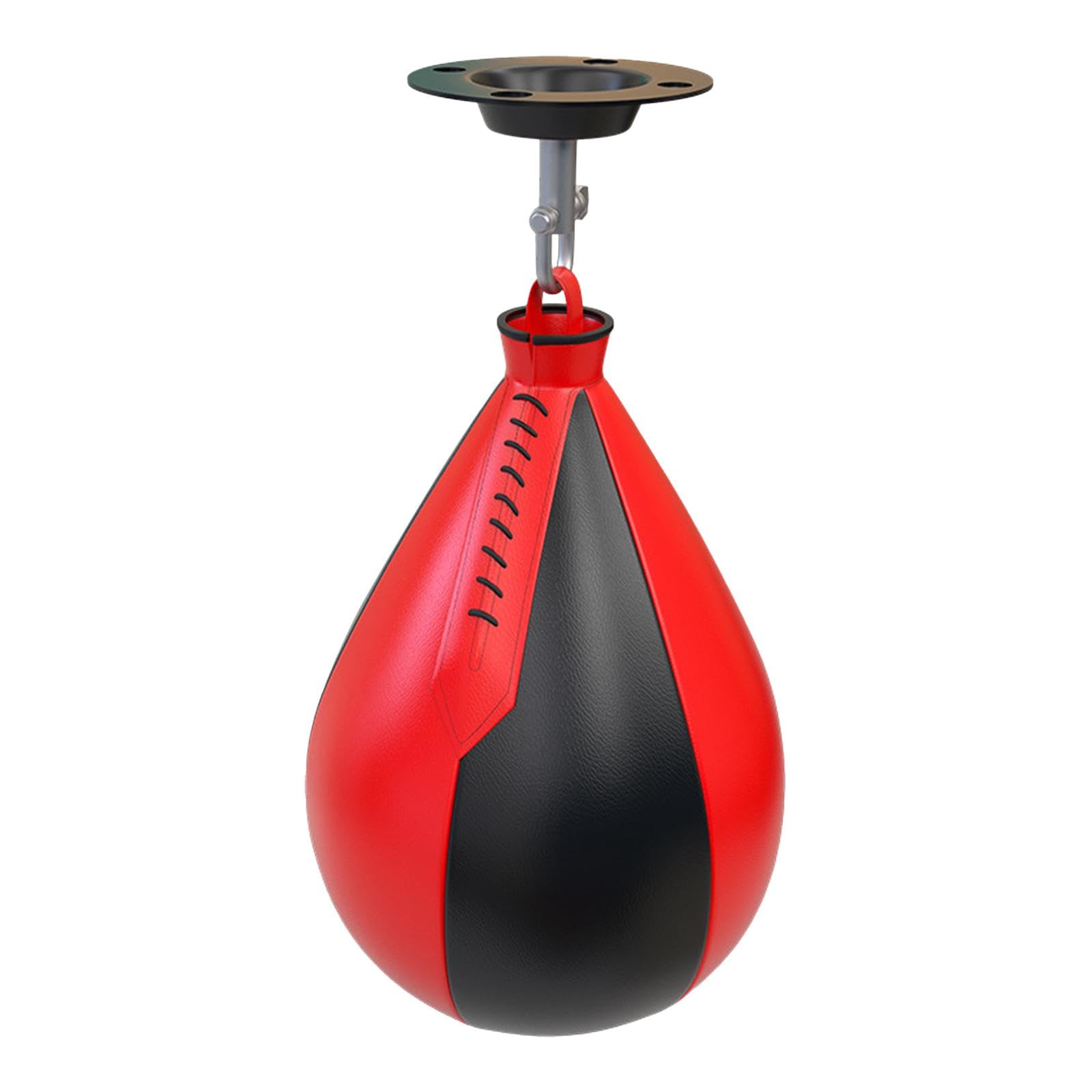 Boxing Speed Pear Ball Swivel Punching Speed Bag for Fitness Adults Sparring Black and Red-image-1