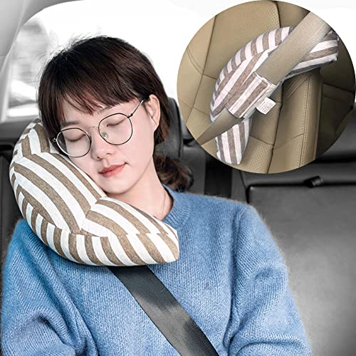 Image of PENINSULA LOVE Kids Car Travel Pillow Car Seat Belt Pillow Cute Plush Headrest Neck Cushion Safety Strap Cover Universal Fit