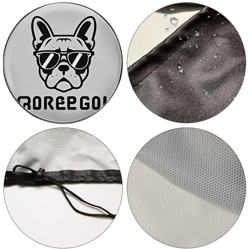 Image of Bilisin Spare Tire Cover with French Bulldog Waterproof RV Wheel Cover with Funny Puppies Universal for Trailers Jeep SUV Truck Camper Travel 15 Inches