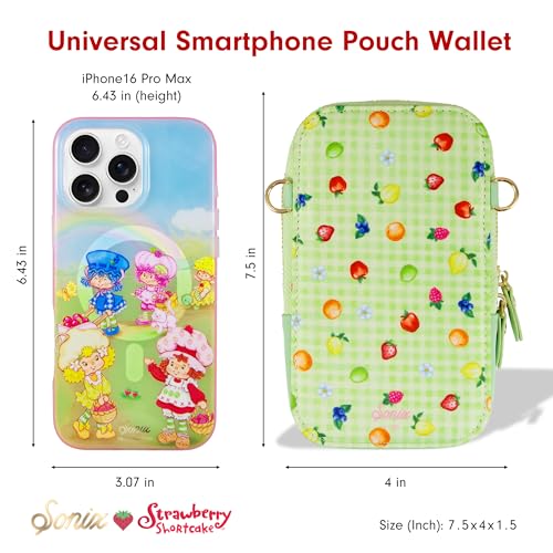 Image of Sonix Phone Pouch - Universal Smartphone Purse and Wallet, Crossbody and Shoulder Bag | Strawberry Shortcake Berry Besties Rainbow