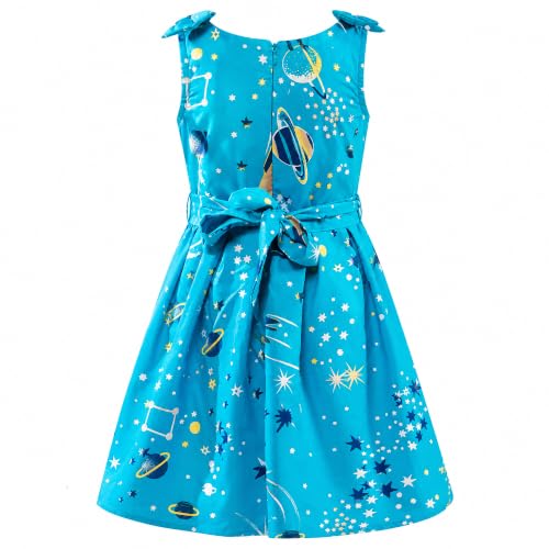 Image of Miss Lavish London Kid Dress for Girls, Shoulder Bow Printed Party Dress, Summer Dress for Girls, Kids Printed Dress for Birthday, Vacation, Wedding & Festival Girls Dresses