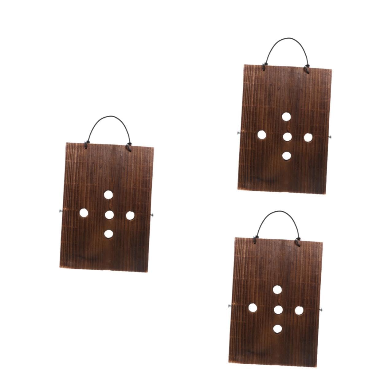 Support mural pour plantes en bois massif plaque suspendue 3 pièces
