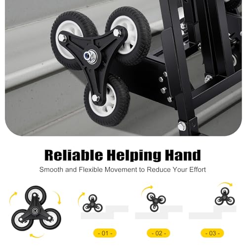 Carretilla para subir escaleras con capacidad 460 lb y 6 ruedas miniatura 3