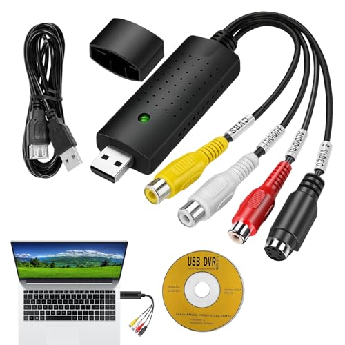 Convertidor VHS a digital, tarjeta de captura de video USB, mini reproductor de cinta DV, mini convertidor de cinta DV a digital para editar Hi8 VHS a DVD digitalizar, grabación de audio y video y