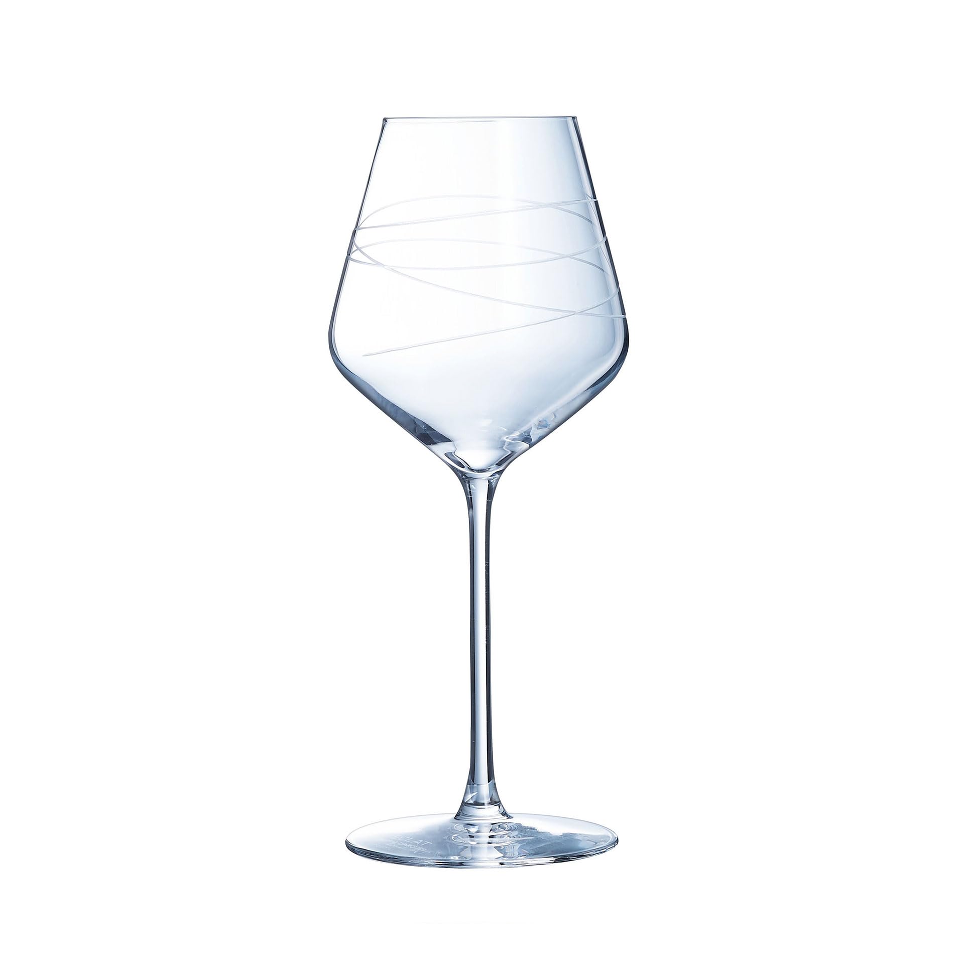Cristal d'Arques Parijs – Collectie Abstractie – 6 steelglazen 47 cl van kristal – glans en sterkte – decoratieve ringen – gemaakt in Frankrijk – versterkte verpakking voor online verkoop