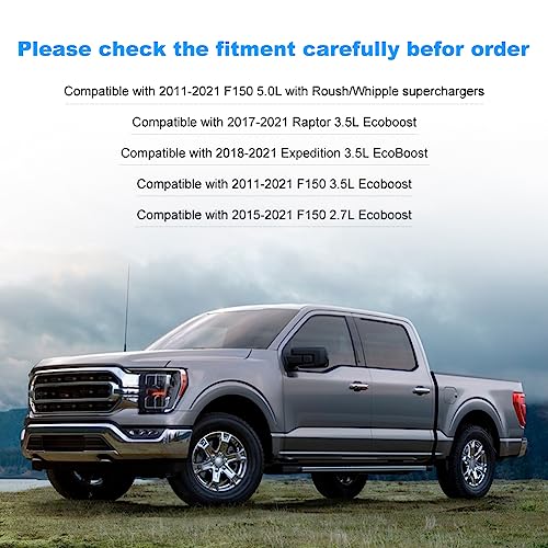 Image of JDMON Oil Catch Can, Passenger Side Oil Separator Compatible with Ford F150 2.7EB 3.5EB 5.0L Passenger Side 2011-2021, Expedition 3.5L EcoBoost 2018-2021, Raptor 3.5L Ecoboost 2017-2021, 350ml Blue