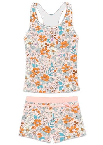 Image of Little Girls' Summer Swimwear Two Piece Boyshort Tankini Kids Swimsuit