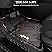 YITAMOTOR Floor Mats Fit for Ford Super Duty F250/F350/F450/F550 2017-2026 Crew Cab | Front Bucket Seat | Rear W/Fold-Flat Storage | Carpet Floor, 1st & 2nd Row TPE All Weather Protection