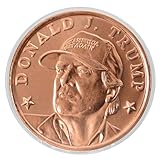 Donald J. Trump MAGA Hat Commemorative 1 oz Pure .999 Copper Round Challenge Coin in Capsule