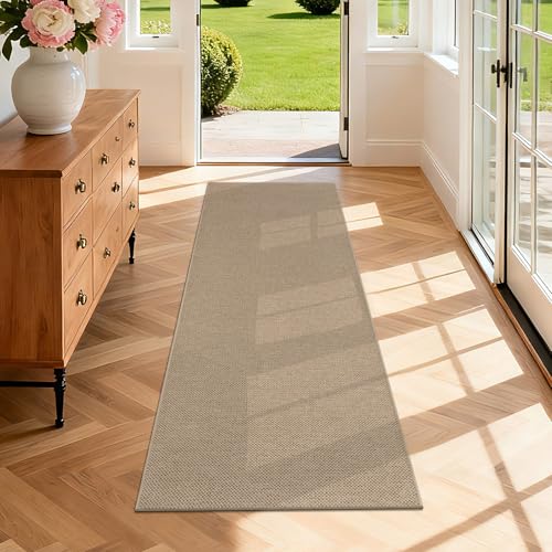SHACOS Tappeto Corridoio 60x180 cm Passatoia Corridoio Antiscivolo Tappeto Cucina Lavabile Moderno Tappeti Runner per Cucina, Ingresso, Camera da Letto, Marrone