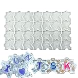 シリコンモールド アルファベット レジン 英字 大文字 数字 レジン モールド アクセサリー チャーム キャンドル アロマストーン シリコンモールド レジン 型 ハンドメイド クラフト用 型枠 (パズル)