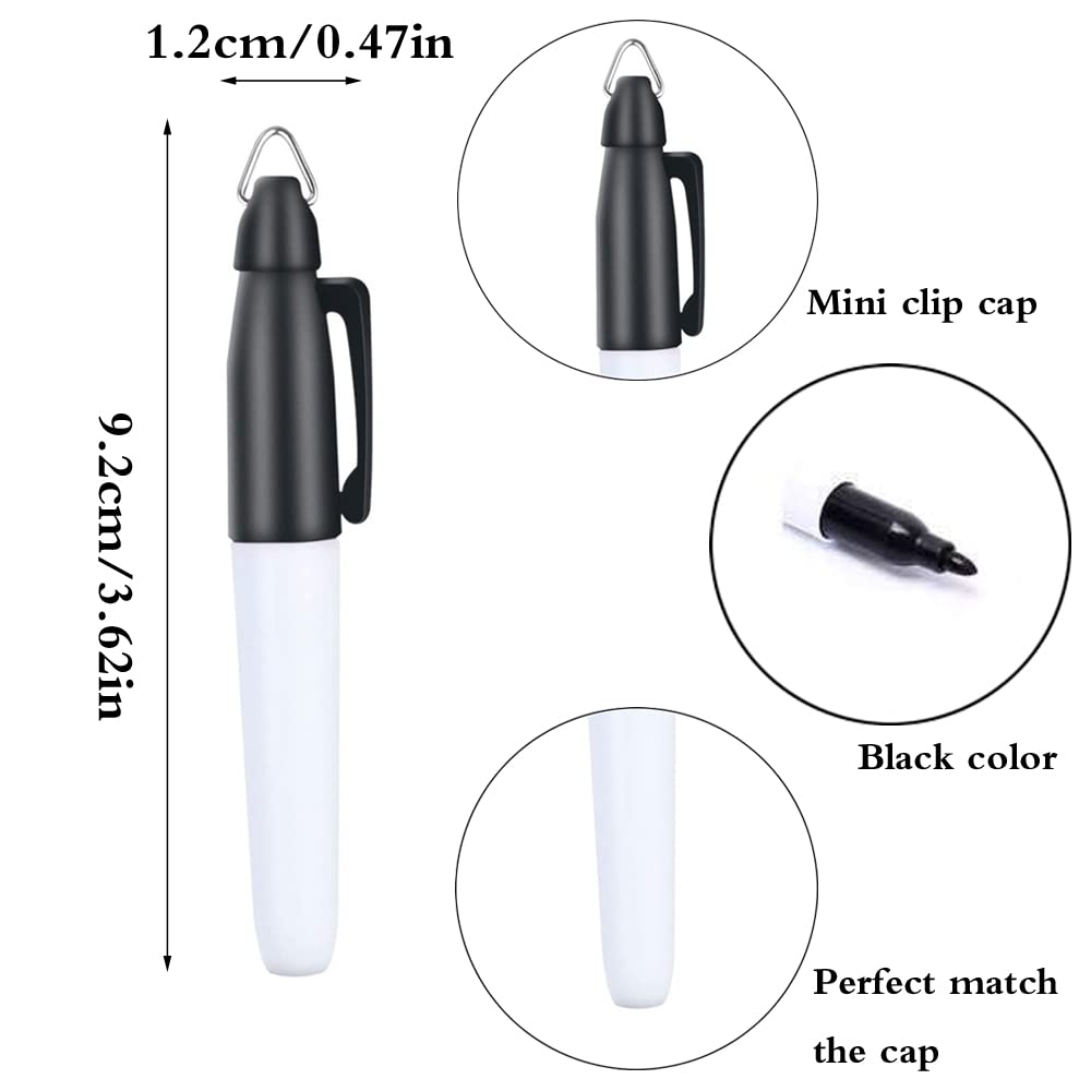 JKJF 12PCS Mini Permanent Markers with Cap Clips Golf Ball Marker Pen Medical Nurses Badge Marker for School Office Stationery Supplies Outdoor Activities - Image 2