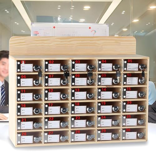 Caja de madera para teléfono móvil con frontal de acrílico transparente y llaves de seguridad