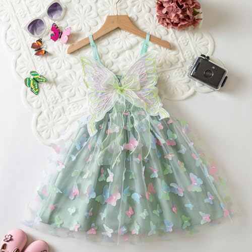Girls Flower Sleeveless Strap Princess Layered Dress2