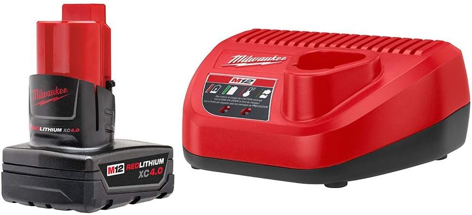 Milwaukee M12 12-Volt Lithium-Ion XC Battery Pack 4.0 Ah and Charger Starter Kit