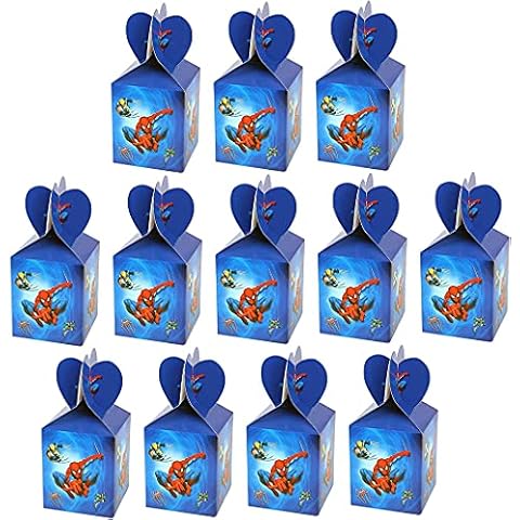 Nv Wang Candy Box Birthday Party Boxes Christmas Paper Boxes Spider Man Birthday Party Boxes 18 Pieces Spider Man Candy Bag Child Birthday Paper Cake Box Party Bag Cover