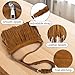 Imagen de AdiStylinno Fringe Crossbody Bolso De Mano para Mujer Grande Borasten para Mujer Bolso de Espalda Multifuncional con Cinturón Tejido Bolso de Cuero Silvestre para Viajes Diarios