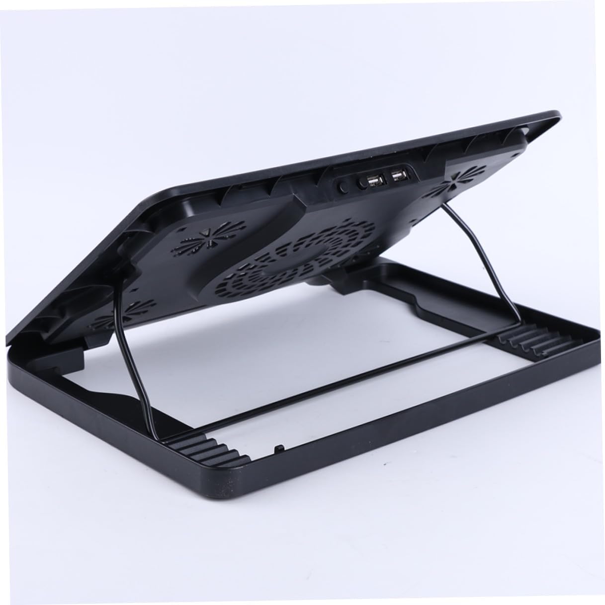 Laptop Cooling Pad with 5 Fans Cooler Stand, USB Powered Laptop Cooler Base for Gaming and Work, Multi-Angle Adjustable Heat Dissipation Cooling Mat for Notebooks, Black