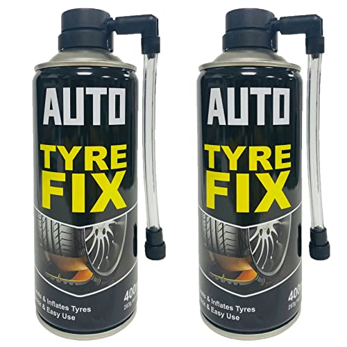 STOREX 400ML QUICK FIX CAR ECEMERGENCY FLAT TYRE INFLATE PUNCTURE REPAIR KIT SPRAY HANDY (2)