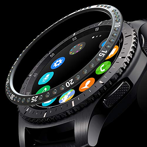 [2 Pack] JZK Samsung Galaxy Watch 42mm Bezel Ring Styling,Adhesive Cover Anti Scratch & Collision Protector Bezel Loop+Screen Protector Case for Galaxy Watch 42mm Smartwatch Accessories - Thumbnail 6