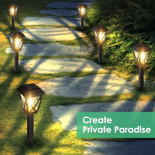 Derynome Solar Lights Outdoor, 10 Pack Waterproof Solar Pathway Lights for Outside, Outdoor Light for Garden, Yard, Patio, Landscape, Planter, Walkway Decor thumbnail 6