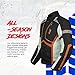 HWK Scorpion Motorcycle Jacket for Men & Women, Motorcycle Gear with Body Armor Foam Padding and Breathable Cordura Fabric, Reflective Motor Bike Jacket for Improved Night Visibility - Orange, Small