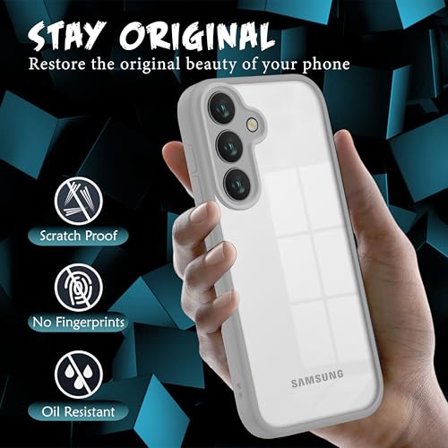Image of V-TAN Back Cover for Samsung S24 Compatible Case, Transparent Clear, TPU, Camera Protective Shockproof Cover (Gray)