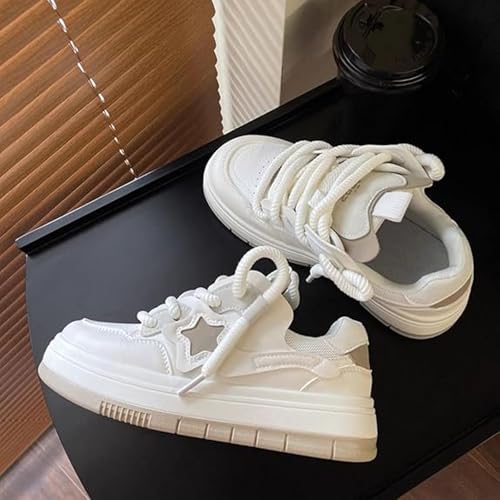 Star Shoes Comfortable Women's Y2k Chunky Sneakers, Cute Big Toe Creamy Platform, Stylish Casual Shoes for Sports2