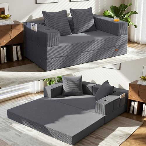 COMAX 4-in-1 Convertible Sofa Bed Grey