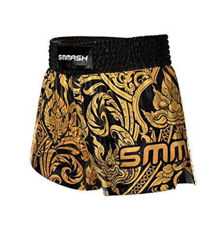 Foto von SMMASH MMA Shorts Herren Kurz Sporthose Thaibox Muay Thai Hose Boxhose Trainingsshorts Atmungsaktiv Elastisch Abriebfest