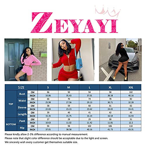 Zeyayi Velvet 2 Piece Set For Women,2000S Fashion,Cropped Zip Up,Trendy Sweatpants,Velvet Shorts For Women,Velour Pants For Girls,Gogging Suit For Woman,2 Piece Gym Outfits For Women #TOP6
