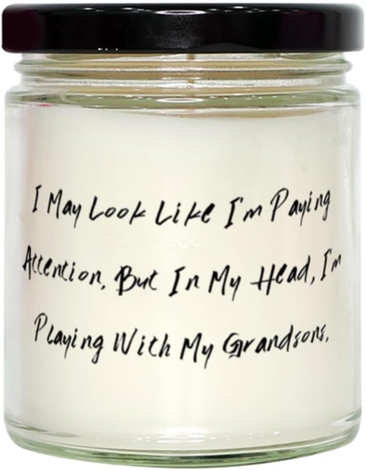 Cute Grandson Gifts, I May Look Like I'm Paying Attention. But in My, Brilliant Scent Candle for Grandson, from Grandfather, Grandson Birthday Gift, Gift for Grandson, Personalized Gifts for
