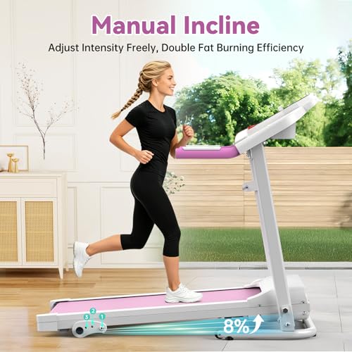 Image of Compact Home Treadmillwith 3-Level Manual Incline, 2.5HP Motor Running Treadmill for Home, Heart Rate Sensor, 0.5-7.5 MPH Speed, LCD Display, 265LBS Capacity for Workout & Fat Loss