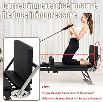 Pilates Reformer Reformer Pilates Machine Foldable with Jump Board for Home and Gym Workouts 5 Color Cords Suitable for Advanced and Beginners with Belt Spring