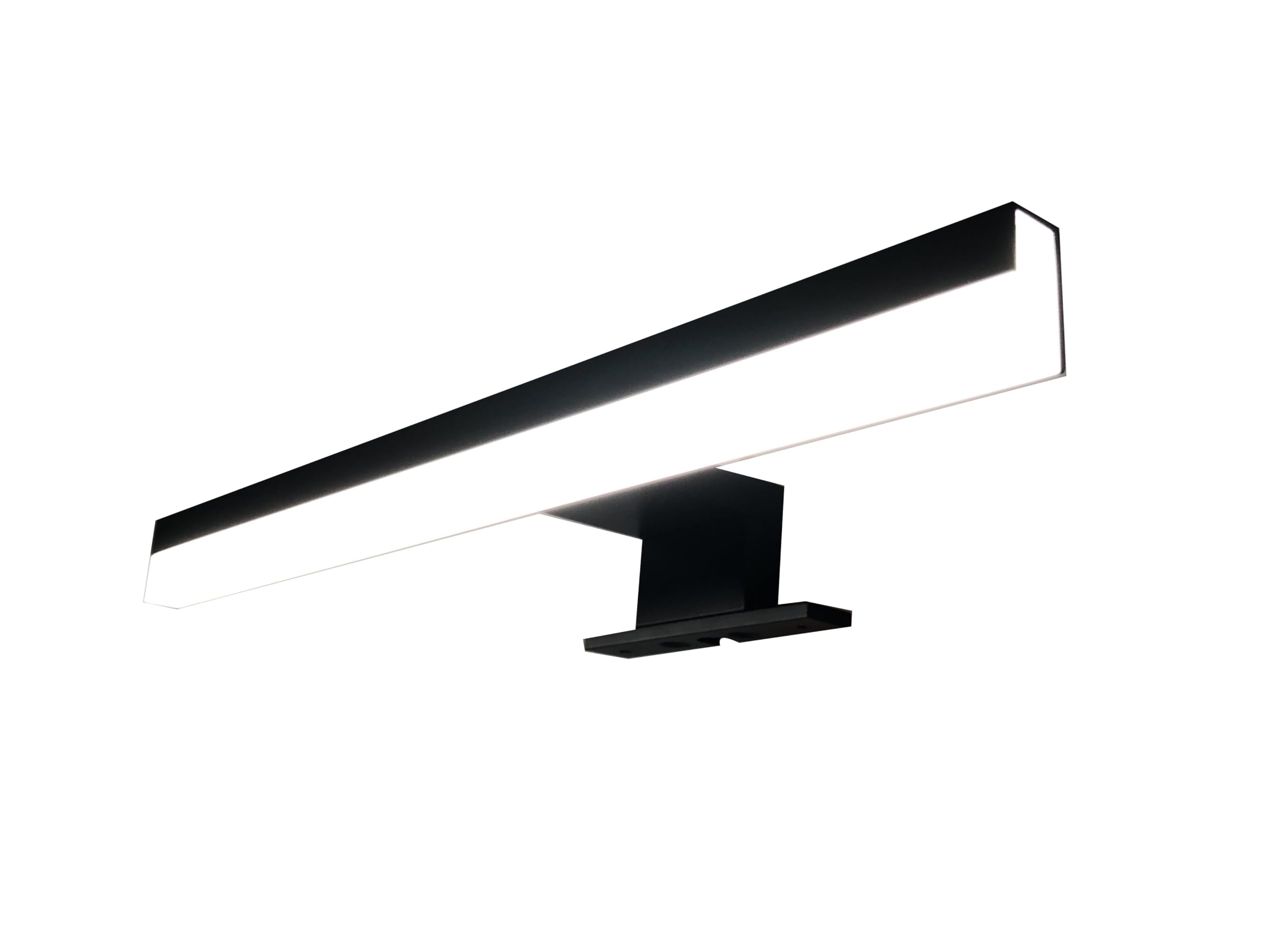 ACCE LED Spiegelleuchte Bad, Spiegelleuchte mit Schalter Neutralweiß Spiegellampe Badezimmer 230V, Spiegellampen Spiegel Badezimmerschrank, IP44 Wasserdicht Badspiegelleuchte (schwartz, 60cm)