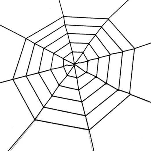 4ft Black Spiderweb Spider Webs Halloween Decorations - Large 5ft End-to-End Plush Spiderweb Decor Spiders