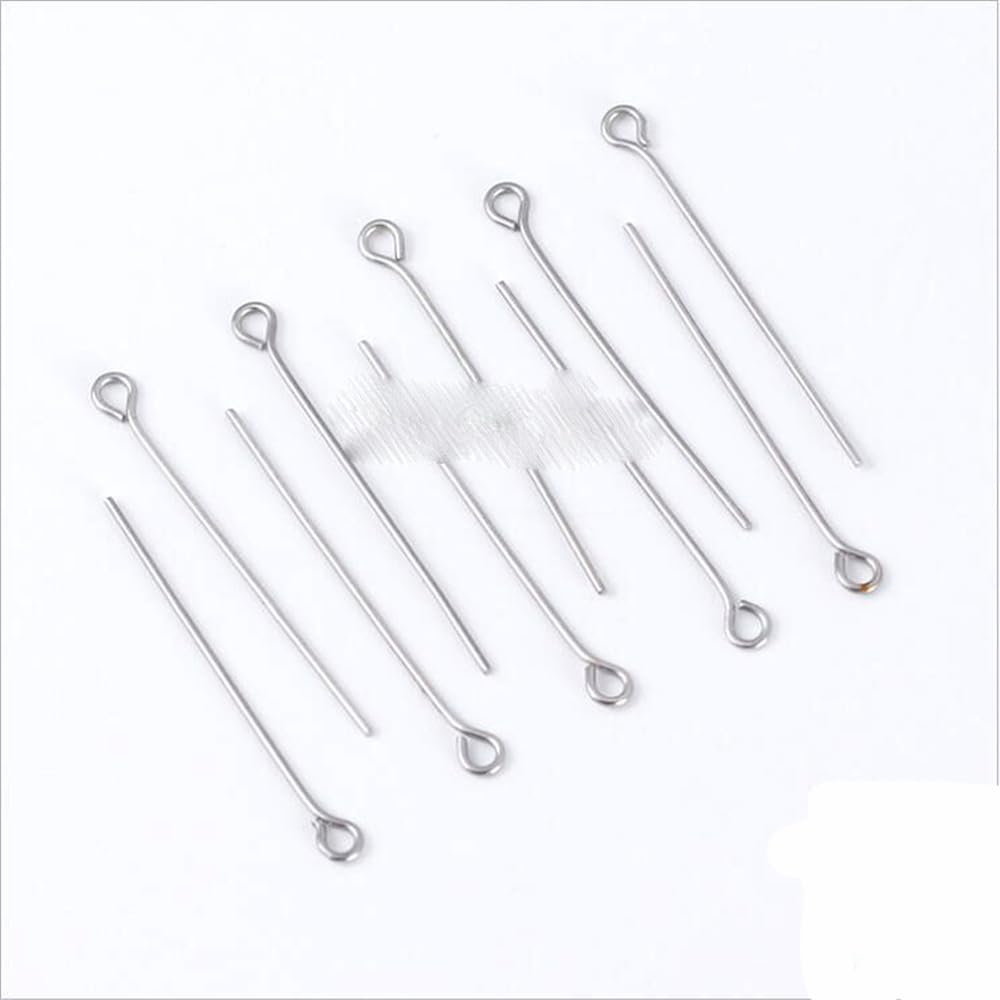 925 Sterling Silver 100pcs 14-70mm Heads Eye Flat Head Pin for Jewelry Making Findings Accessories Earrings Supplies-22MM