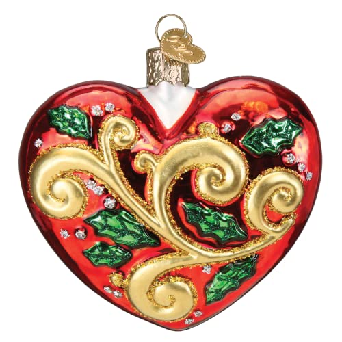 Old World Christmas 2023 First Christmas Heart Glass Blown Ornament for Christmas Tree