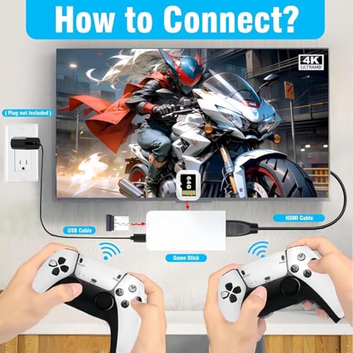 Wireless Retro Game Console,Retro Game Stick Plug And Play With 20000+ Games,23 Emulators,4K HDMI,Retro Handheld Game Console Dual Wireless Controllers,Great for Easter and Birthday Gifts - Image 3